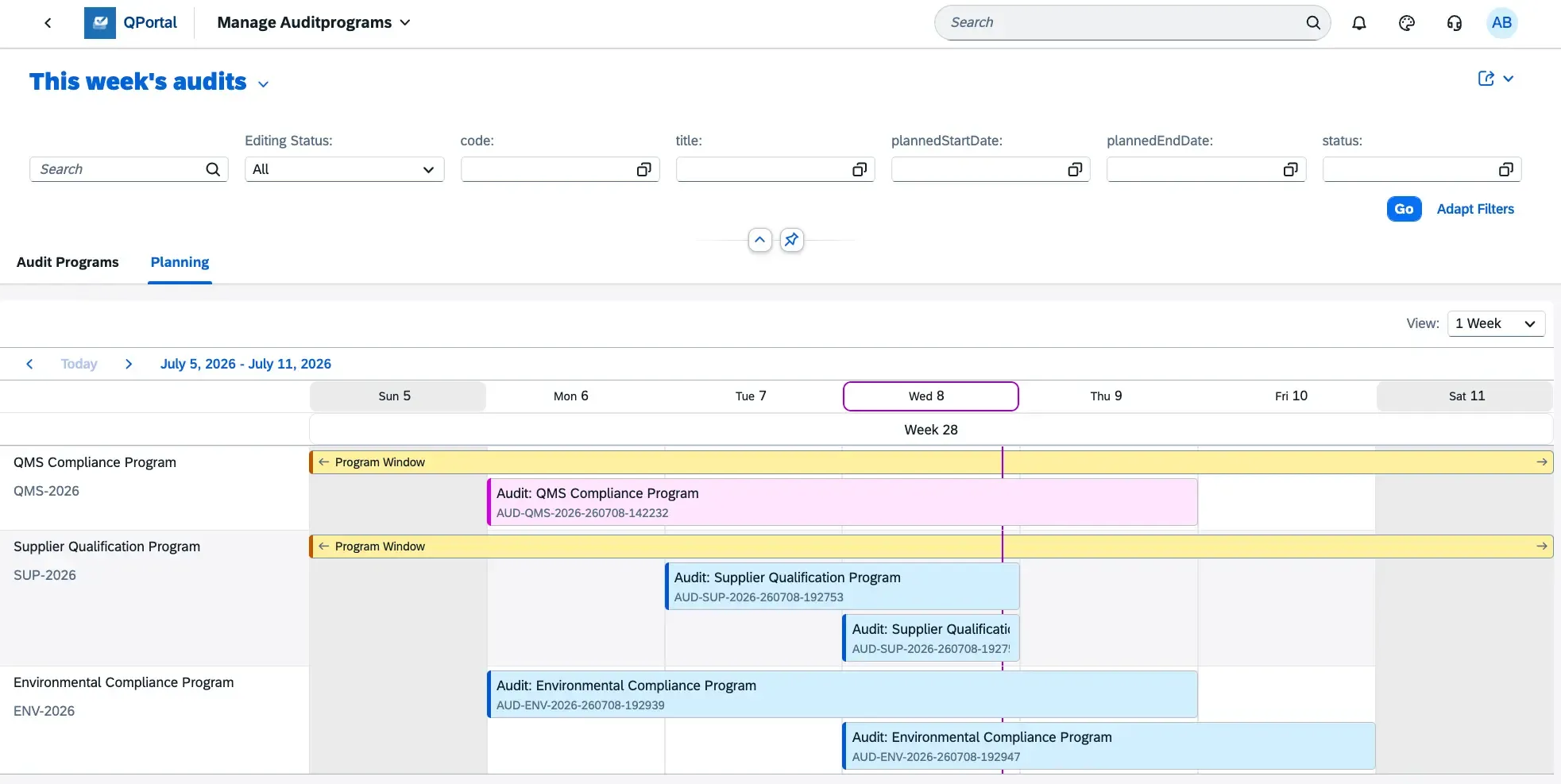 Plan your audits and appointments in a central calendar and receive automatic reminders.